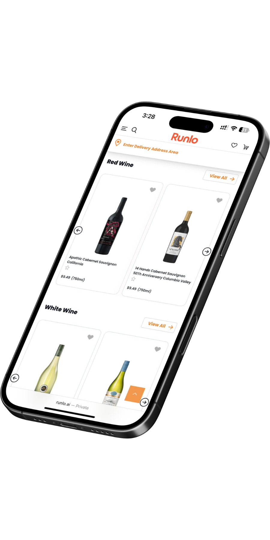 Runlo customer app on iPhone